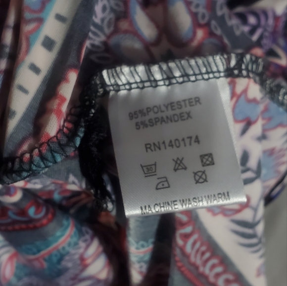 Sleeveless Top Shirt Dress, Assymetrical Hem, Multi Color 3X. - Picture 6 of 8